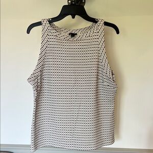 Ann Taylor Black and White Striped Tank Top